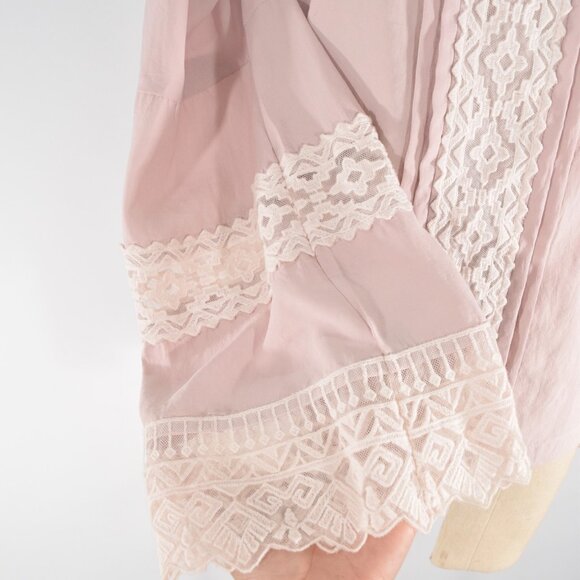 Nanette Lepore Baby Pink Off-the-Shoulder Bell Sleeve Blouse - Picture 5 of 7